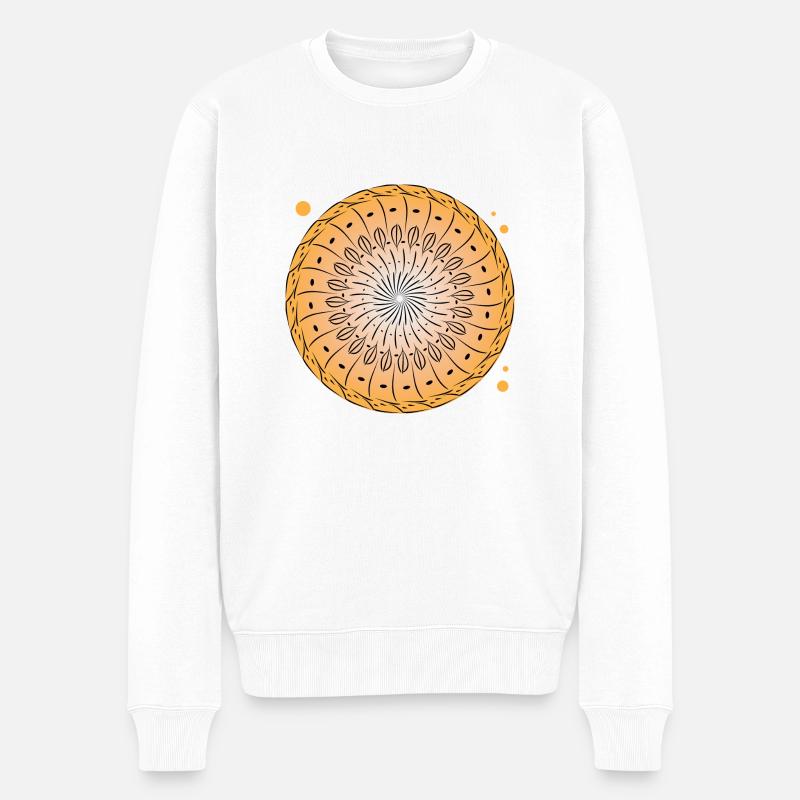 Drehende Muster Kreis - Männer Premium Bio Pullover - Weiß