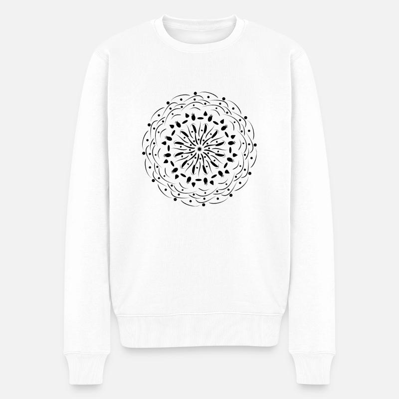 Drehende Blume in Schwarz Muster Geschenkidee - Männer Premium Bio Pullover - Weiß