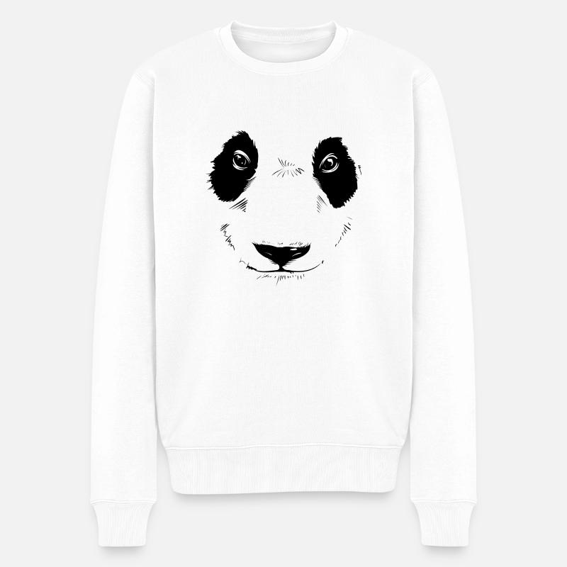 Panda (Scary) - Männer Premium Bio Pullover - Weiß