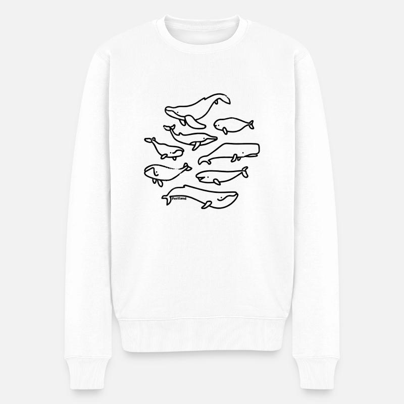 baleines continentales - Pull Premium bio Homme - blanc
