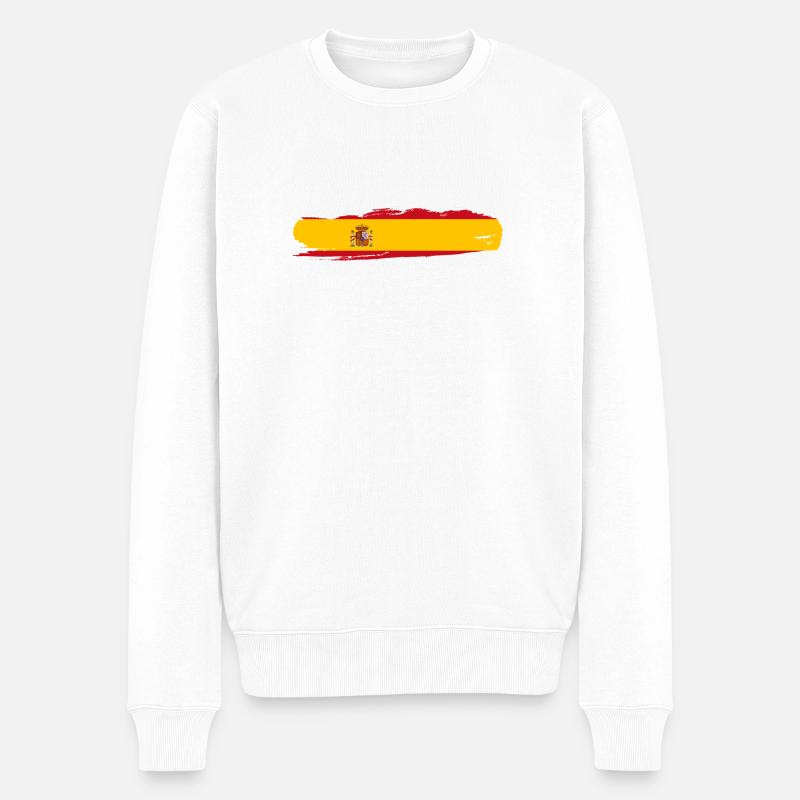Spanien - Männer Premium Bio Pullover - Weiß