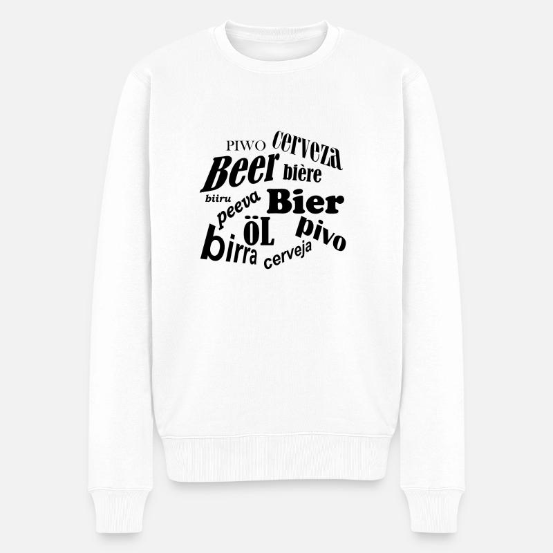 beer - Männer Premium Bio Pullover - Weiß