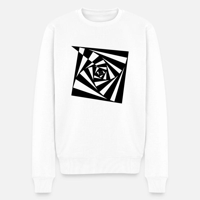 Spirale Tribe illusion psychédélique - Pull Premium bio Homme - blanc