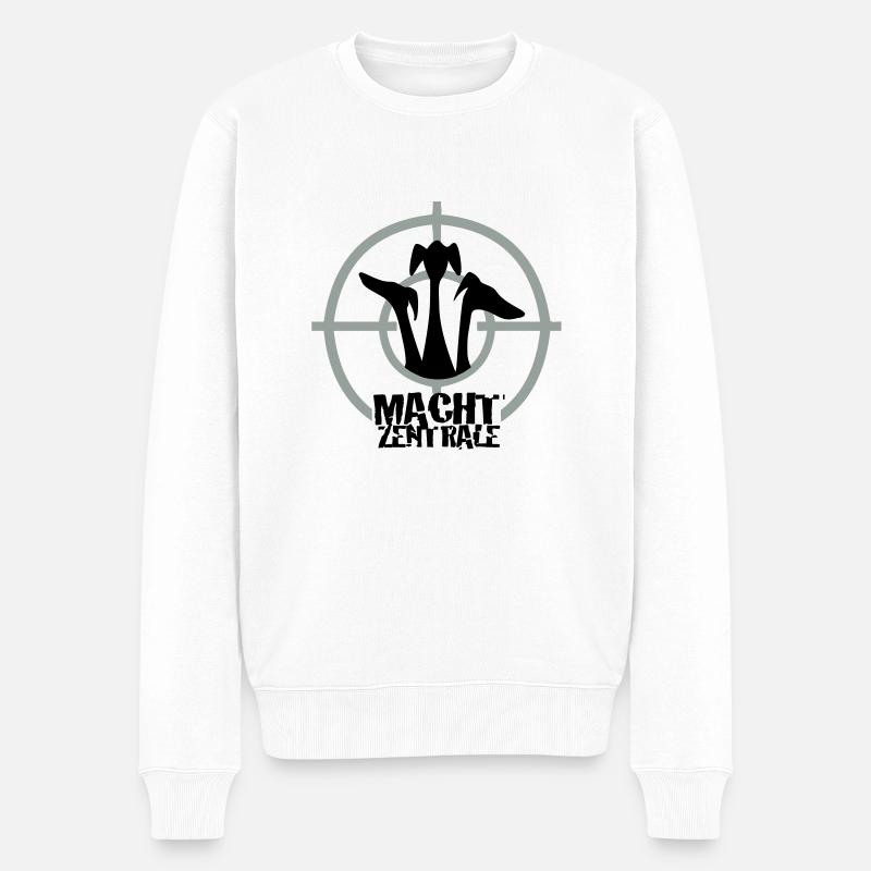 Machtzentrale - Männer Premium Bio Pullover - Weiß