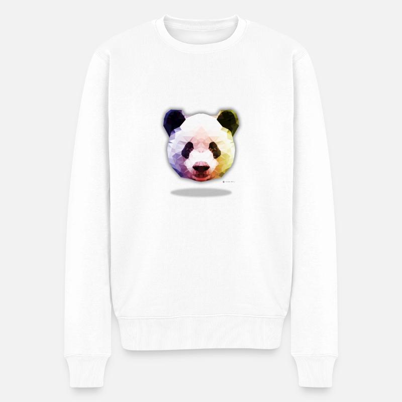 Panda poster - Männer Premium Bio Pullover - Weiß