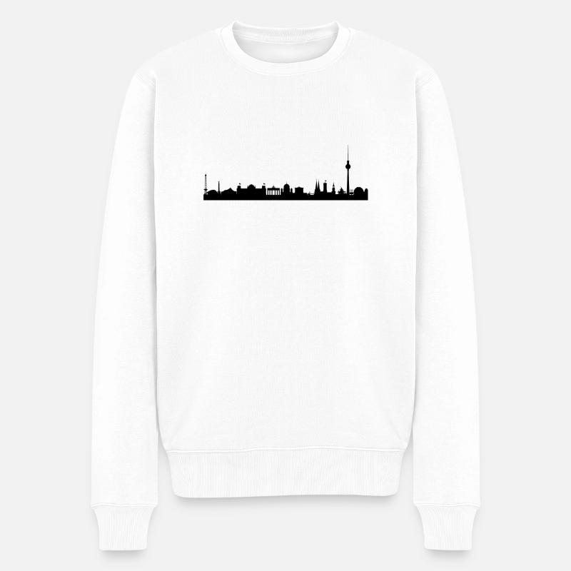 Skyline Berlin Noir - Pull Premium bio Homme - blanc