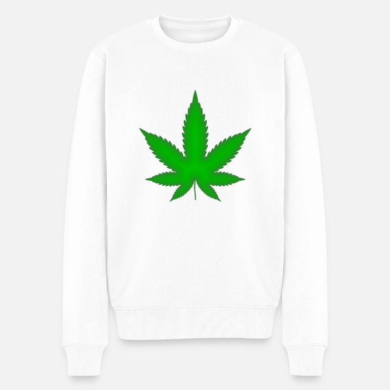 Feuille de marijuana - Pull Premium bio Homme - blanc
