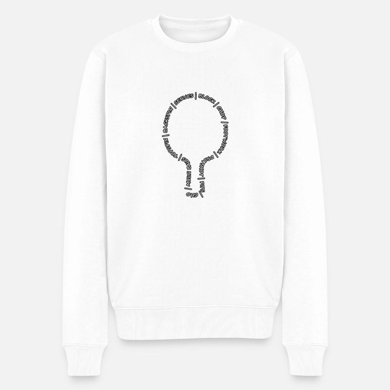 Tischtennis-Sprache - Männer Premium Bio Pullover - Weiß
