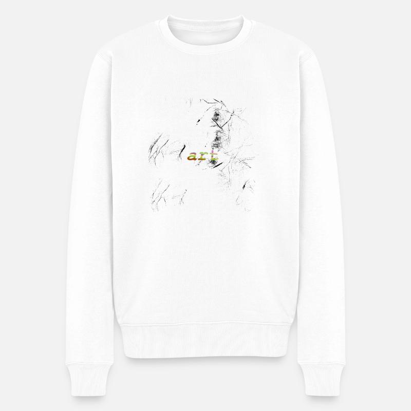 eat sleep art repeat tshirt - Männer Premium Bio Pullover - Weiß