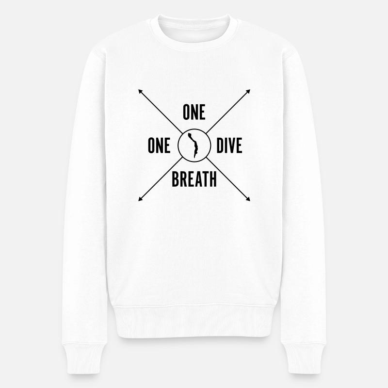 One Breath One Dive Apnea - Männer Premium Bio Pullover - Weiß