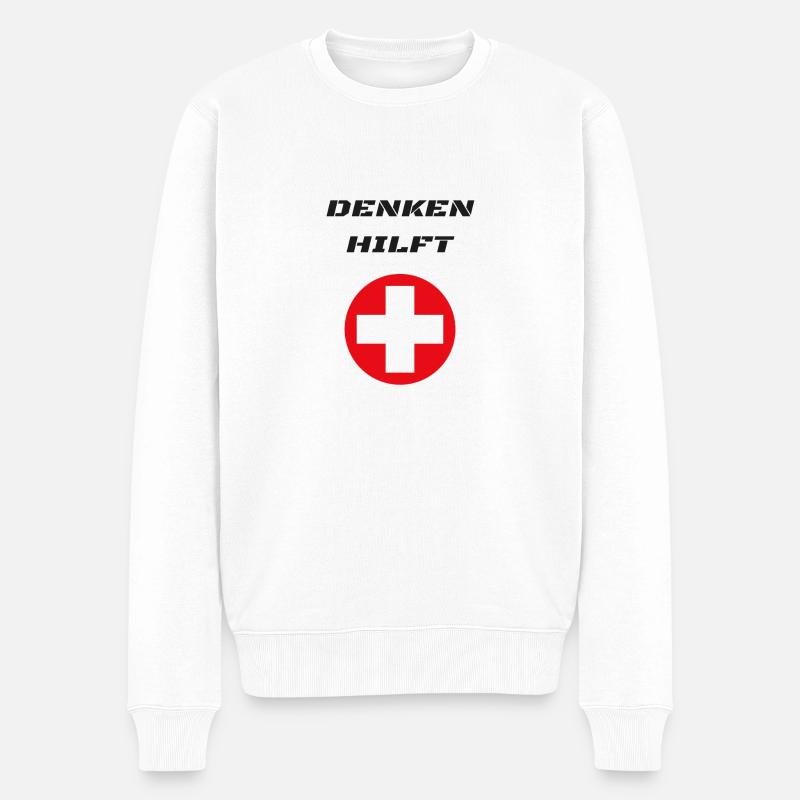 penser aide - Pull Premium bio Homme - blanc