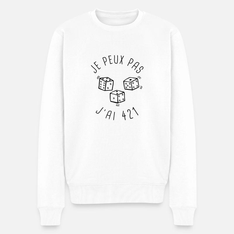 Je peux pas dés 421 - Pull Premium bio Homme - blanc