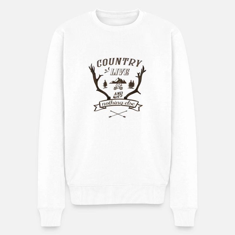country live and nothing else - Männer Premium Bio Pullover - Weiß