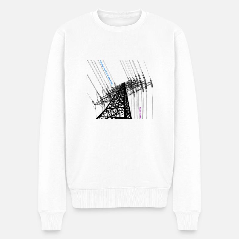 Electric Sky - Männer Premium Bio Pullover - Weiß