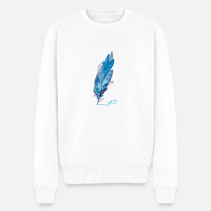 Feder - Männer Premium Bio Pullover - Weiß