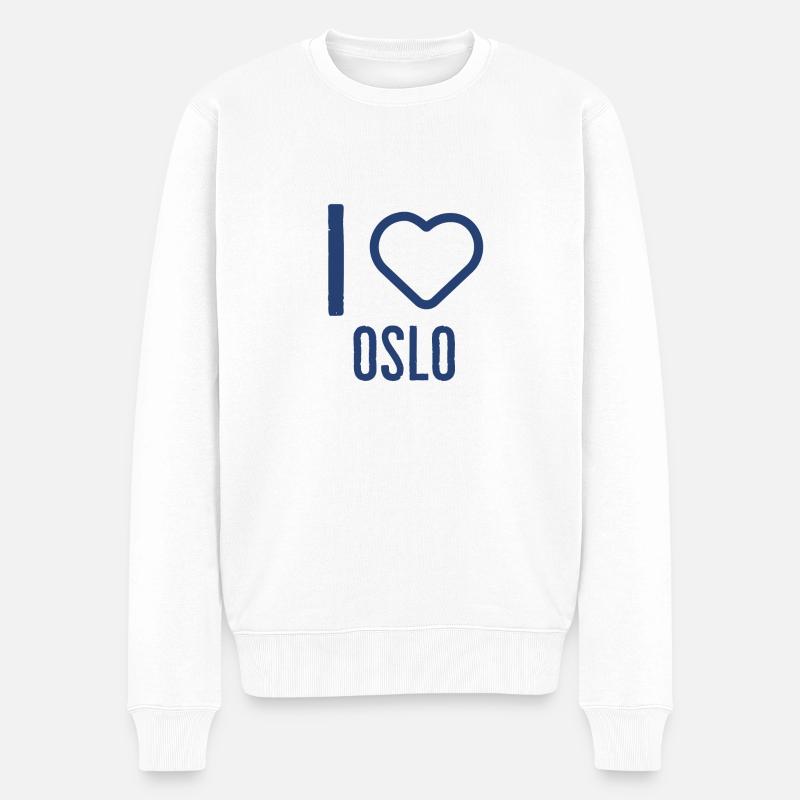 J'aime Oslo - Pull Premium bio Homme - blanc