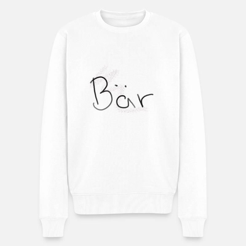 Bär - Männer Premium Bio Pullover - Weiß