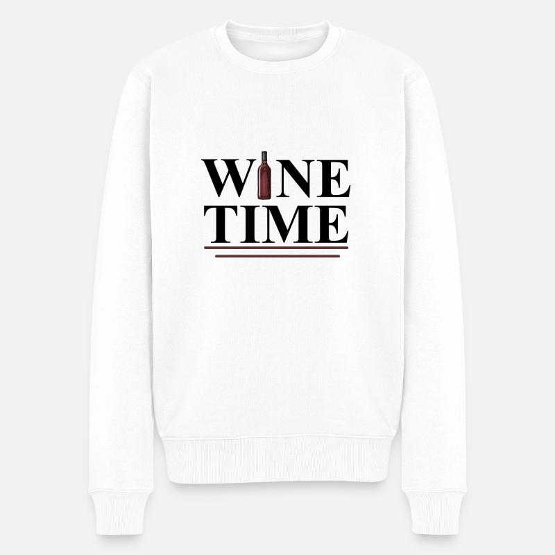 Heure du vin - Pull Premium bio Homme - blanc
