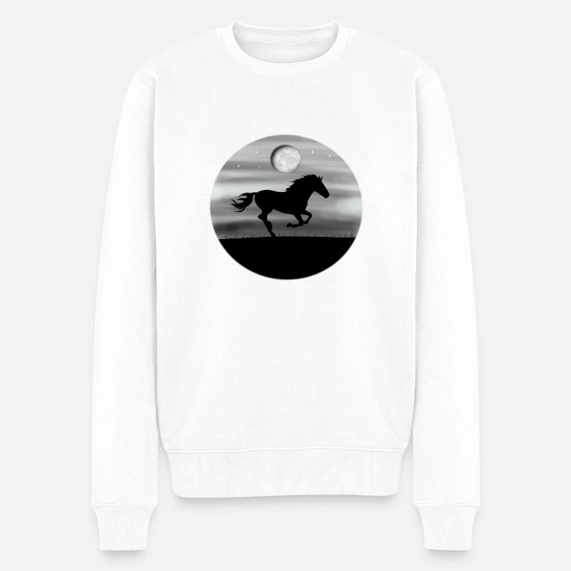 Cheval chevaux lune - Pull Premium bio Homme - blanc