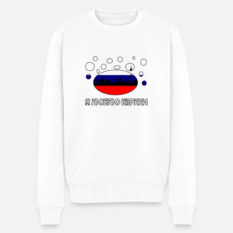 J'aime Berlin Russie Russie русский - Pull Premium bio Homme - blanc