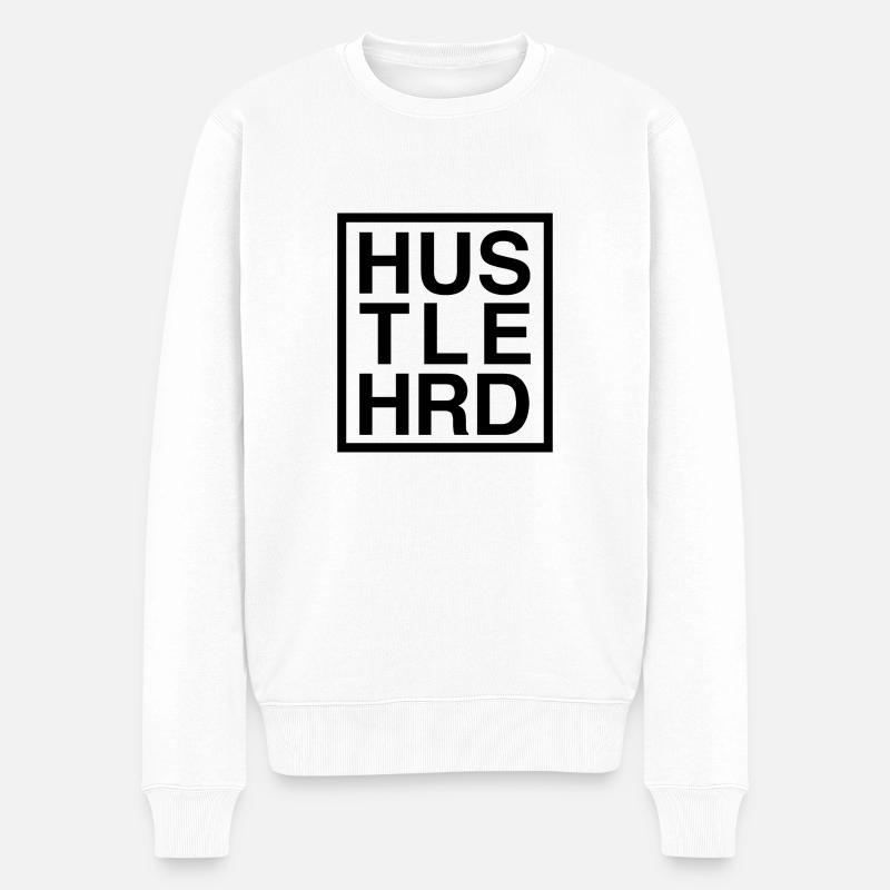 HUSTLE HARD / HUSTLE HRD - Pull Premium bio Homme - blanc