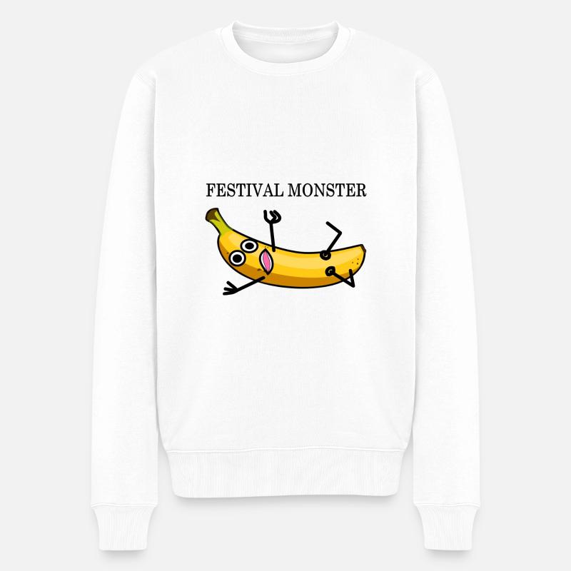 Festival Banane - Männer Premium Bio Pullover - Weiß