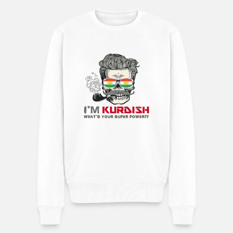 kurde tshirt für kurd - Männer Premium Bio Pullover - Weiß