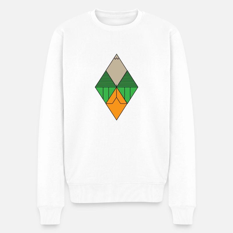 Diamant-Grafik - Männer Premium Bio Pullover - Weiß