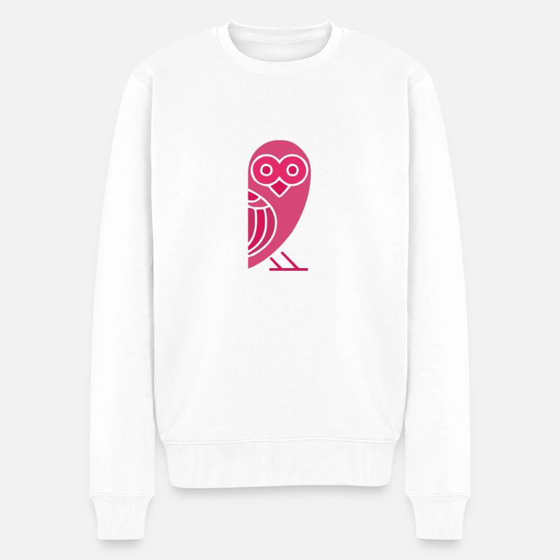 Eulen Kücken - Männer Premium Bio Pullover - Weiß