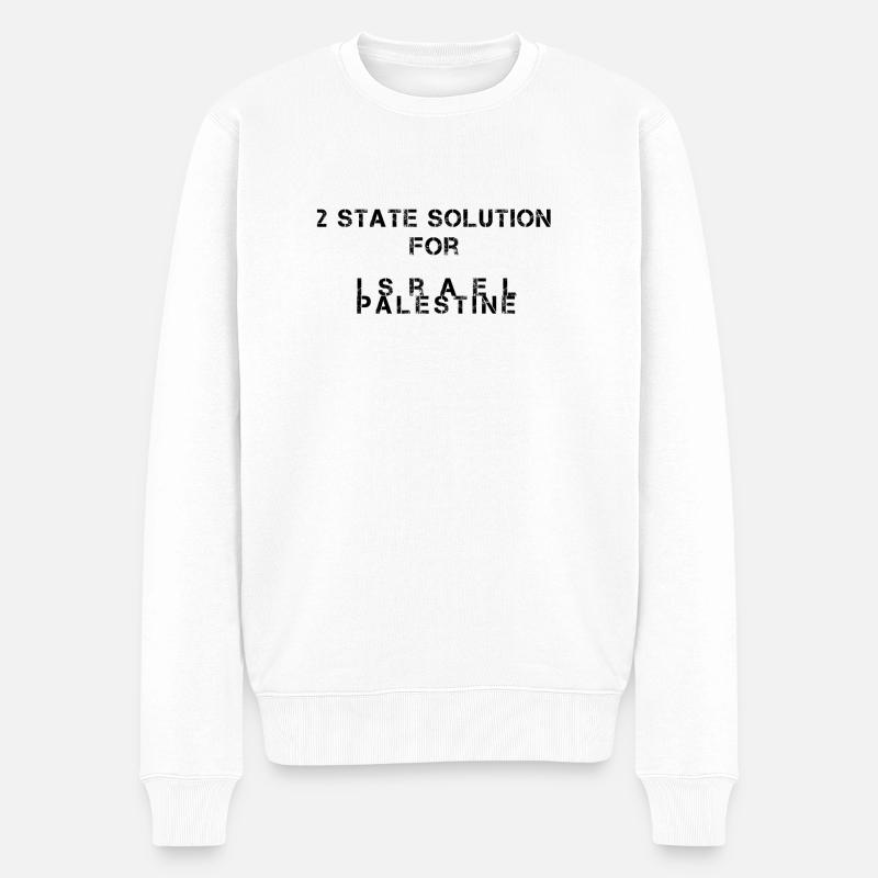 Israel Palästina Zwei Staaten - Männer Premium Bio Pullover - Weiß