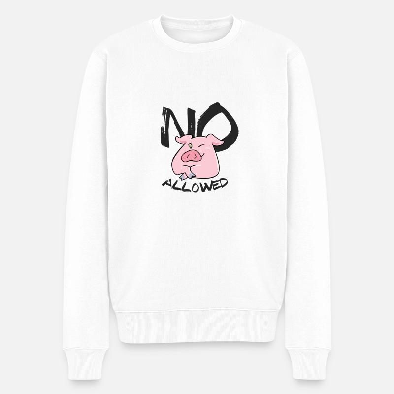 No allowed (Cochon) - Pull Premium bio Homme - blanc