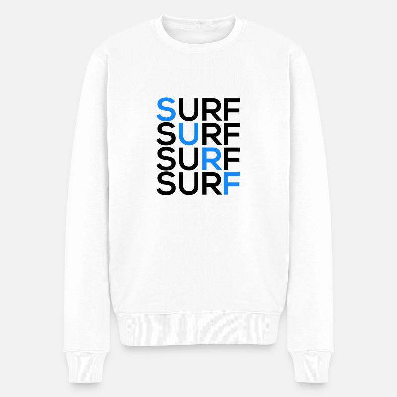 Surf Surf Surf Surf - Pull Premium bio Homme - blanc
