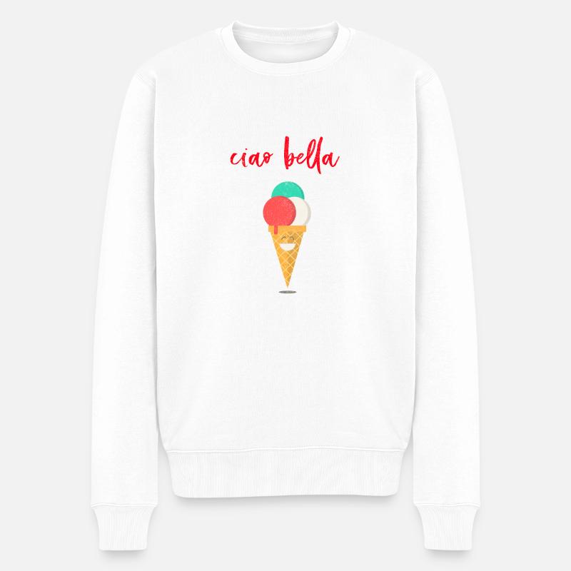CIAO BELLA - Summertime - Männer Premium Bio Pullover - Weiß