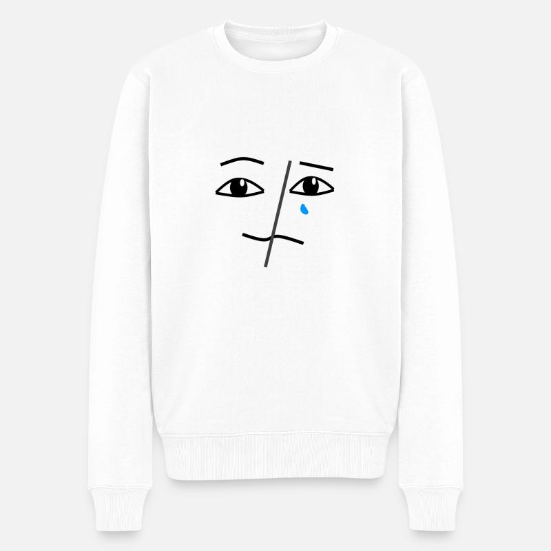 Traurig und glücklich - Männer Premium Bio Pullover - Weiß