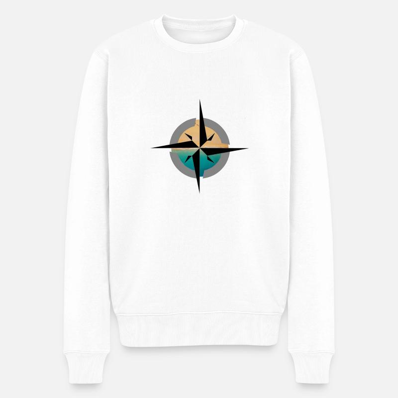 Kompass Urlaub Süden - Männer Premium Bio Pullover - Weiß