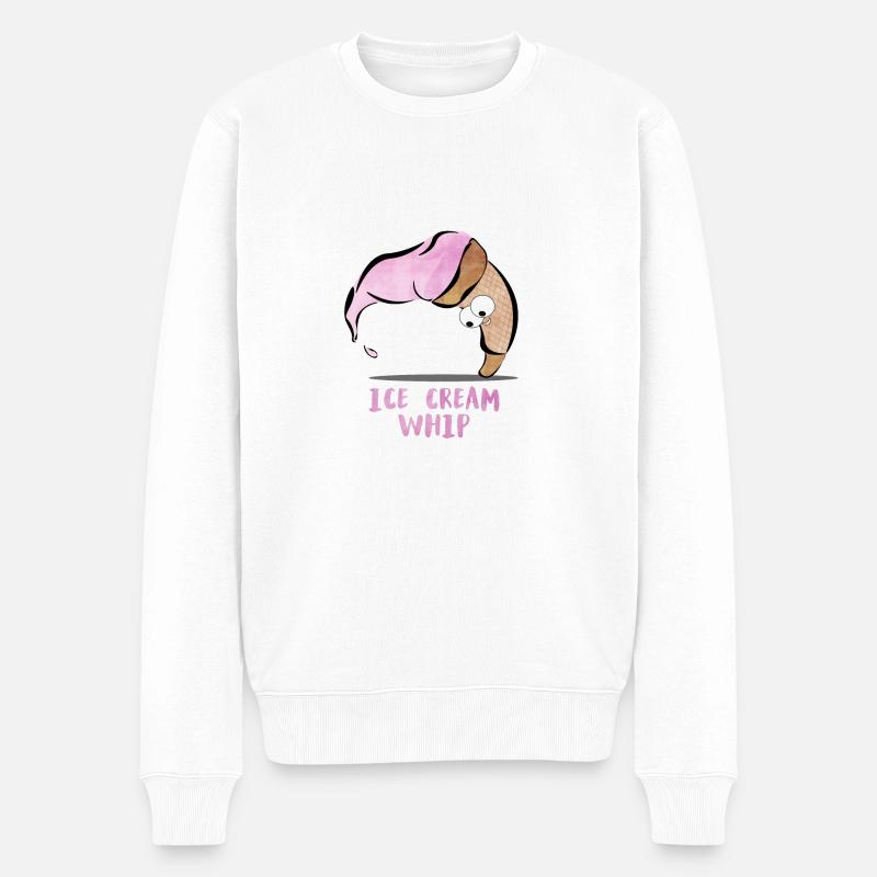 Ice Cream Whip - Männer Premium Bio Pullover - Weiß