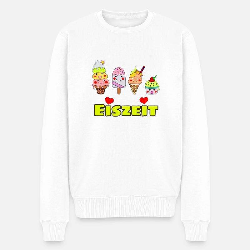 Eiszeit Eis Süßes Sommer Eis Shirt - Männer Premium Bio Pullover - Weiß