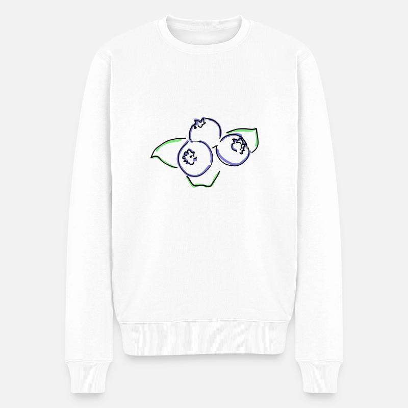 myrtilles - Pull Premium bio Homme - blanc