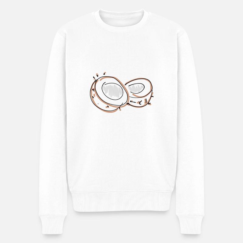noix de coco - Pull Premium bio Homme - blanc