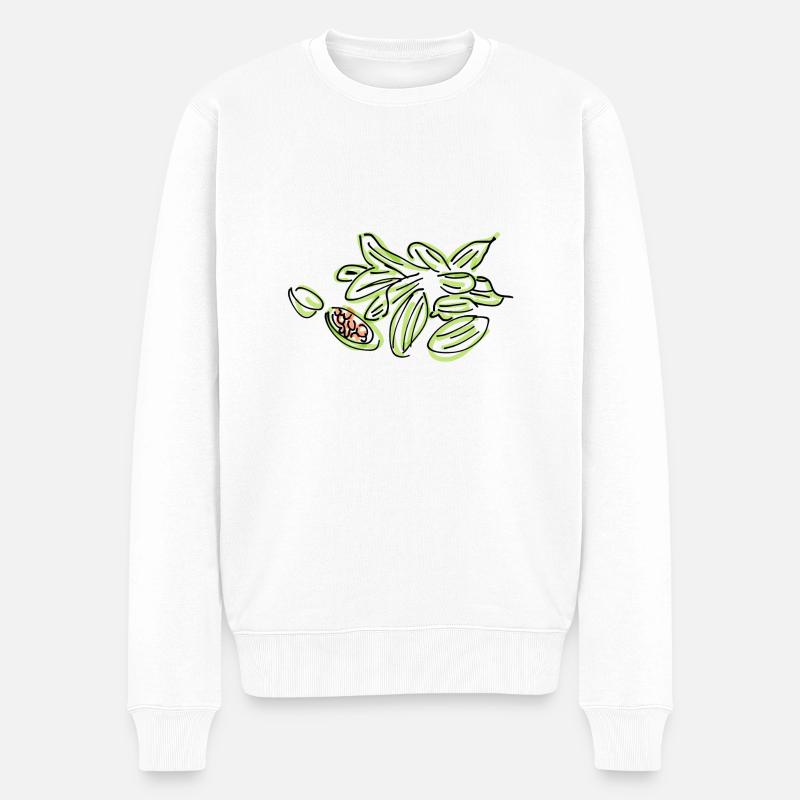 cardamome - Pull Premium bio Homme - blanc