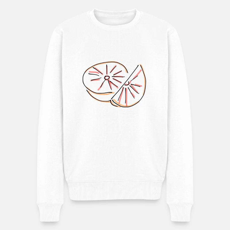 Grapefruit - Männer Premium Bio Pullover - Weiß