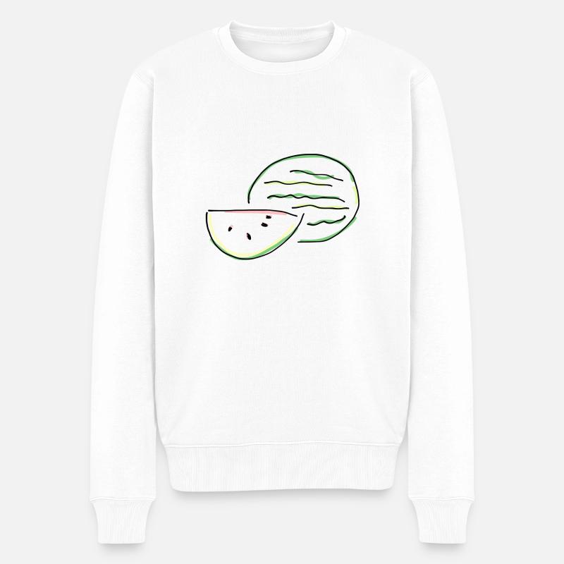 melon - Pull Premium bio Homme - blanc