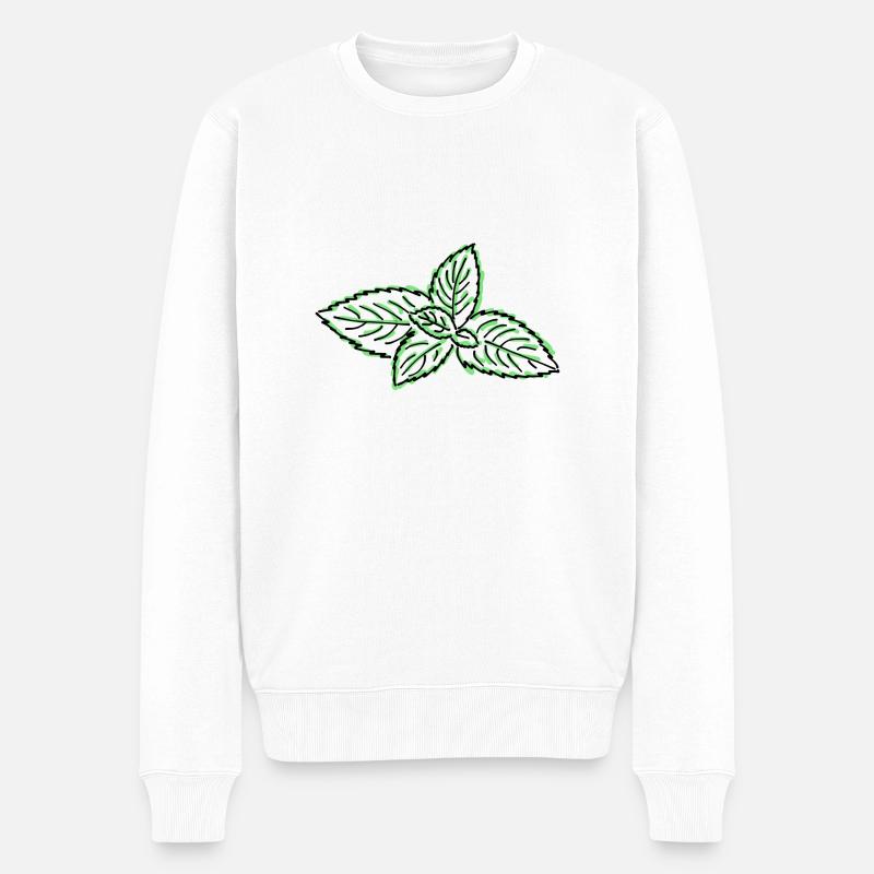 Minze - Männer Premium Bio Pullover - Weiß