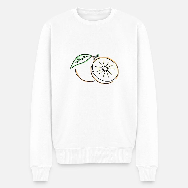 orange - Pull Premium bio Homme - blanc