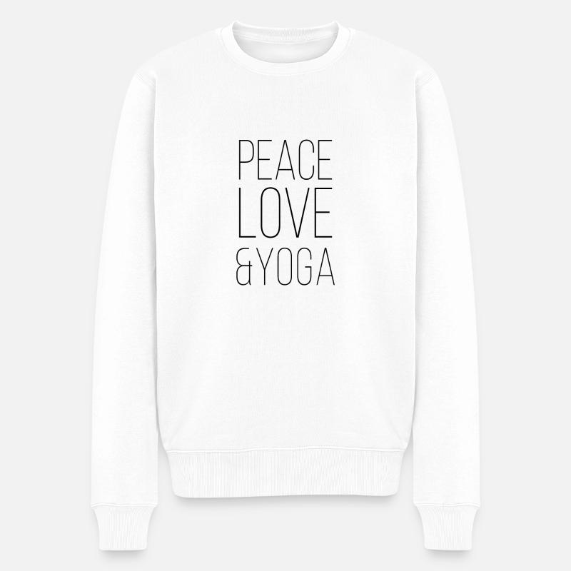 Yoga - Männer Premium Bio Pullover - Weiß