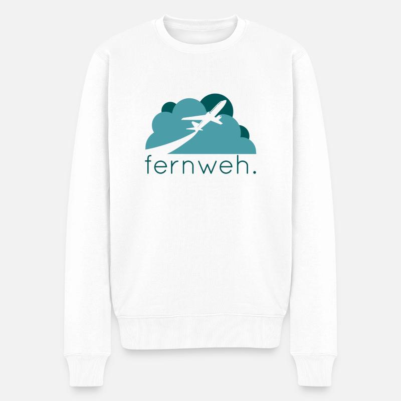 fernweh geschenk idee reisen - Männer Premium Bio Pullover - Weiß