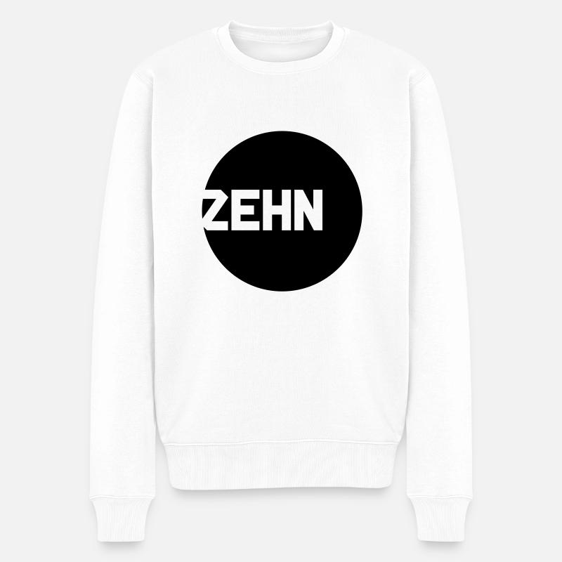 zehn__f1 - Männer Premium Bio Pullover - Weiß