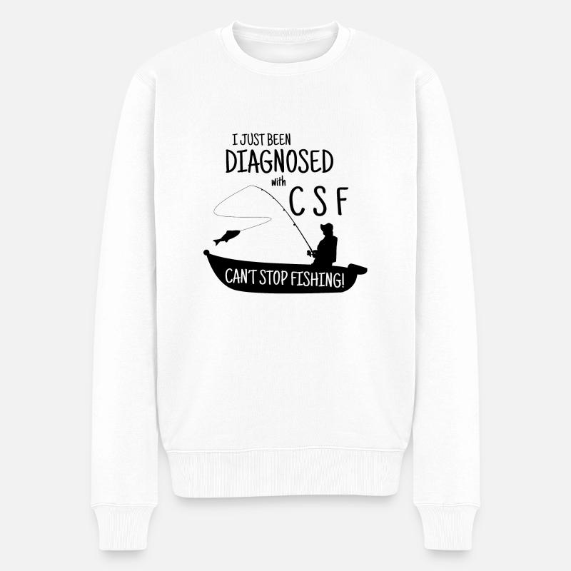Angeln Fischen - Männer Premium Bio Pullover - Weiß