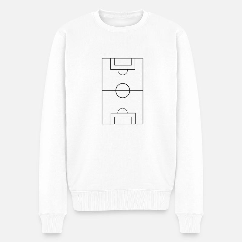 Fußballfeld - Männer Premium Bio Pullover - Weiß