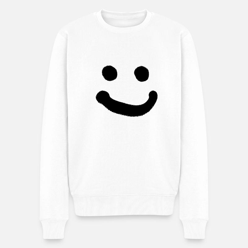 smiley - Männer Premium Bio Pullover - Weiß